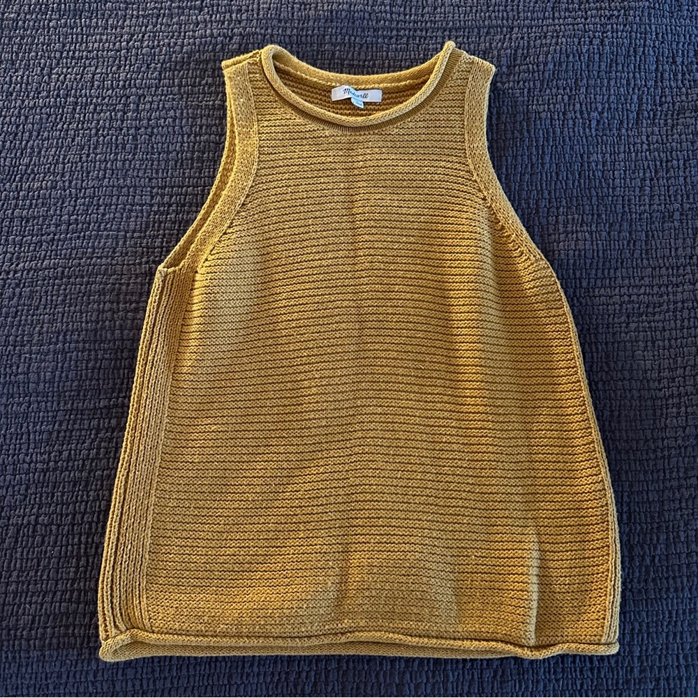 Mustard Brown Sweater Tank Top